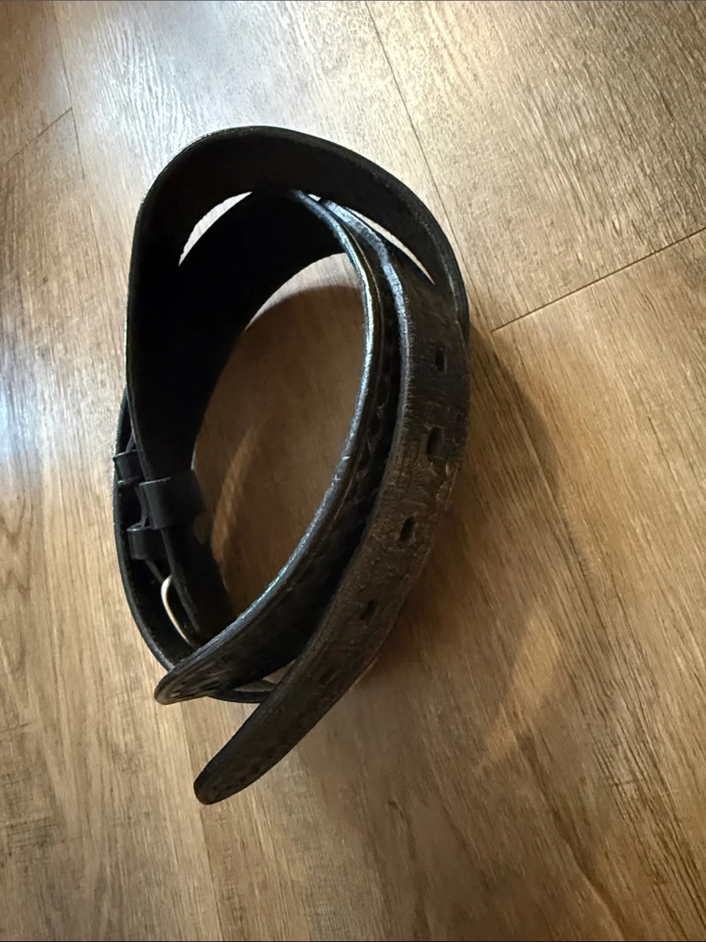 Bianchi Ranger Belt Black Leather Brass Buckle 36
